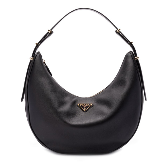 $4200 NEW PRADA BLACK LEATHER ARQUE LARGE HOBO BAG PURSE AUTHENTIC NWT! - Picture 1 of 10